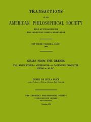 Cover of: Gears from the Greeks by Derek J. de Solla Price