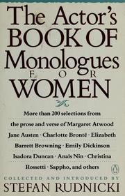 Cover of: The  Actor's book of monologues for women from non-dramatic sources by collected and introduced by Stefan Rudnicki.