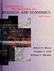 Cover of: Statistical techniques in business and economics by Robert Deward Mason