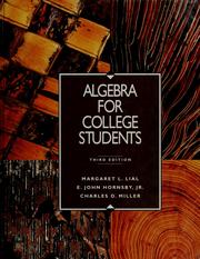 Cover of: Algebra for college students.