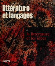 Cover of: La  littérature et les idées: textes et travaux