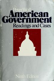 Cover of: American government: readings and cases