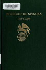 Cover of: Benedict de Spinoza