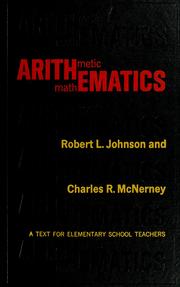 Cover of: Arithematics: a text for elementary school teachers