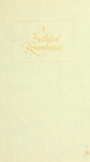 Cover of: A  birthday remembrance