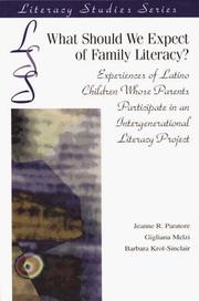 Cover of: What Should We Expect of Family Literacy? by Jeanne R. Paratore, Gigliana Melzi, Barbara Krol-Sinclair