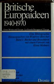 Cover of: Britische Europaideen, 1940-1970. by Winfried Böttcher