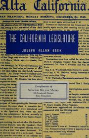 Cover of: The California legislature by Joseph Allan Beek