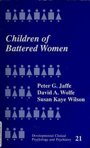 Cover of: Children of battered women by Peter G. Jaffe