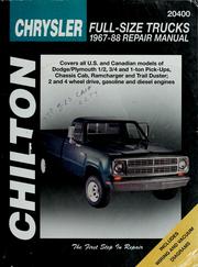 Chilton's Chrysler full-size trucks 1967-88 repair manual by Dawn M. Hoch