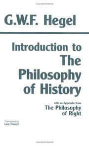 Introduction to the Philosophy of History by Georg Wilhelm Friedrich Hegel