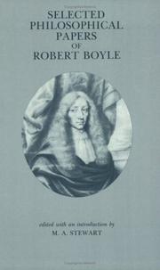 Cover of: Selected philosophical papers of Robert Boyle by Robert Boyle