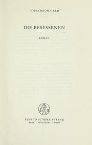 Cover of: Die  Besessenen by Witold Gombrowicz