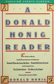 Cover of: A  Donald Honig reader by Donald Honig