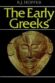 Cover of: The  early Greeks by R. J. Hopper
