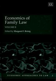 Economics of family law by Margaret F. Brinig