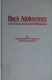 Cover of: Black adolescence | Velma McBride Murry