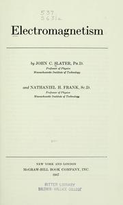Cover of: Electromagnetism by John Clarke Slater