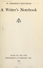 Cover of: A  writer's notebook.