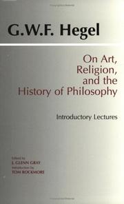 Cover of: On art, religion, and the history of philosophy: introductory lectures