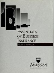 Cover of: Essentials of Business Insurance