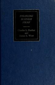 Cover of: Financing business firms by Charles Lee Prather