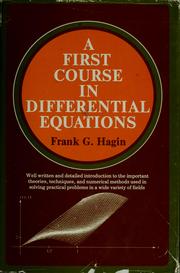 Cover of: A  first course in differential equations by Frank G. Hagin