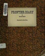 Cover of: Frontier diary