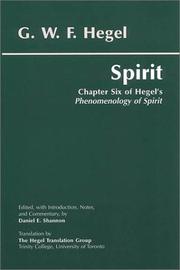 Cover of: Spirit by Georg Wilhelm Friedrich Hegel, Trinity College, University of Toronto The Hegel Translation Group
