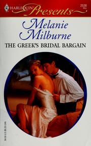 Cover of: The Greek's Bridal Bargain by Melanie Milburne