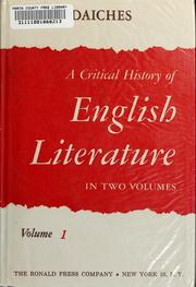 Cover of: A  critical history of English literature. by David Daiches