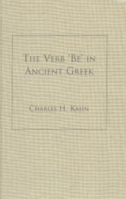 The verb "be" in ancient Greek by Charles H. Kahn