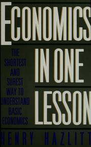 Cover of: Economics in one lesson by Henry Hazlitt