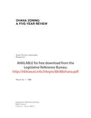 Cover of: Ohana zoning: a five-year review