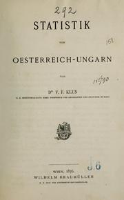 Cover of: Statistik von oesterreich-ungarn