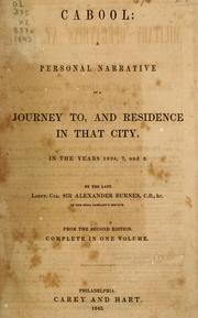Cover of: Cabool: a personal narrative of a journey to, and residence in that city in the years 1836, 7, and 8