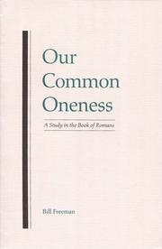 Cover of: Our Common Oneness by Bill Freeman