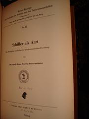 Cover of: Schiller als Arzt by Hans Martin Sutermeister