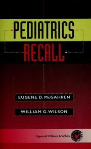 Cover of: Pediatrics recall by Eugene D. McGahren