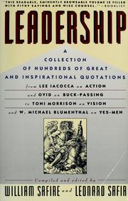 Cover of: Leadership by compiled and edited by William Safire and Leonard Safir.