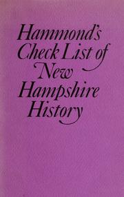 Cover of: Check list of New Hampshire history. by Hammond, Otis Grant