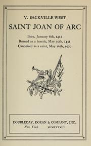 Cover of: Saint Joan of Arc: born, January 6th, 1412, burned as a heretic, May 30th, 1431, canonised as a saint, May  16th, 1920