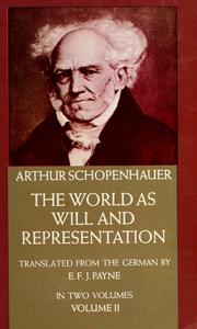 Cover of: The world as will and representation. by Arthur Schopenhauer