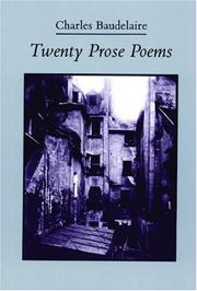Cover of: Twenty prose poems by Charles Baudelaire
