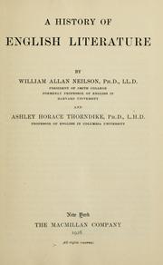 Cover of: A history of English literature by Neilson, William Allan