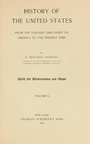 Cover of: History of the United States from the earliest discovery of America to the present time