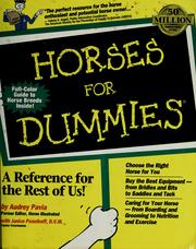 Cover of: Horses for dummies by Audrey Pavia