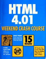 Cover of: HTML 4.01 Weekend Crash Course (With CD-ROM)