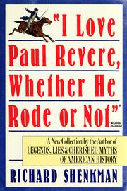 Cover of: "I love Paul Revere, whether he rode or not," Warren Harding by Richard Shenkman
