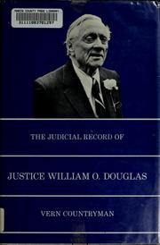 Cover of: The judicial record of Justice William O. Douglas by Vern Countryman